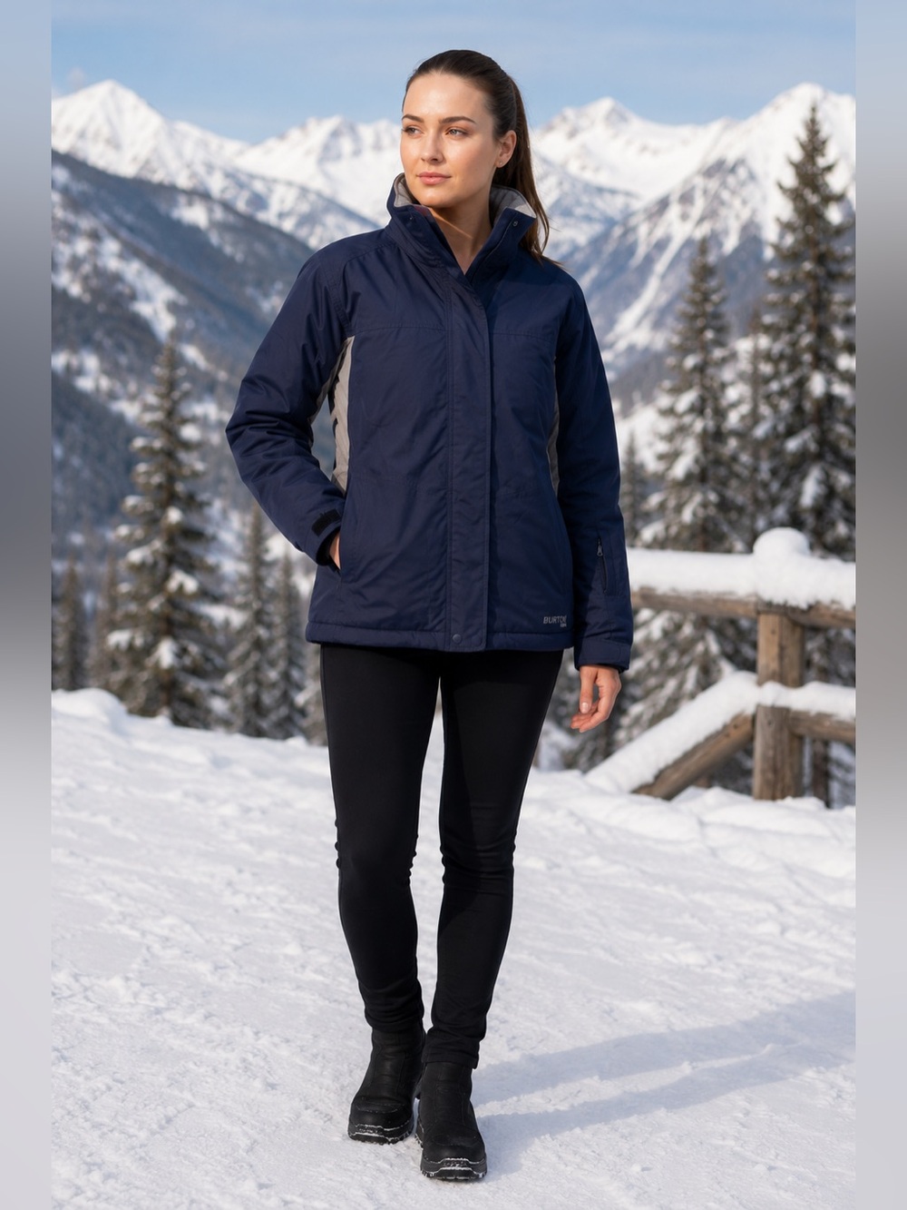 Burton Ravar Women’s Ski Snowboard Jacket Blue Gray Medium